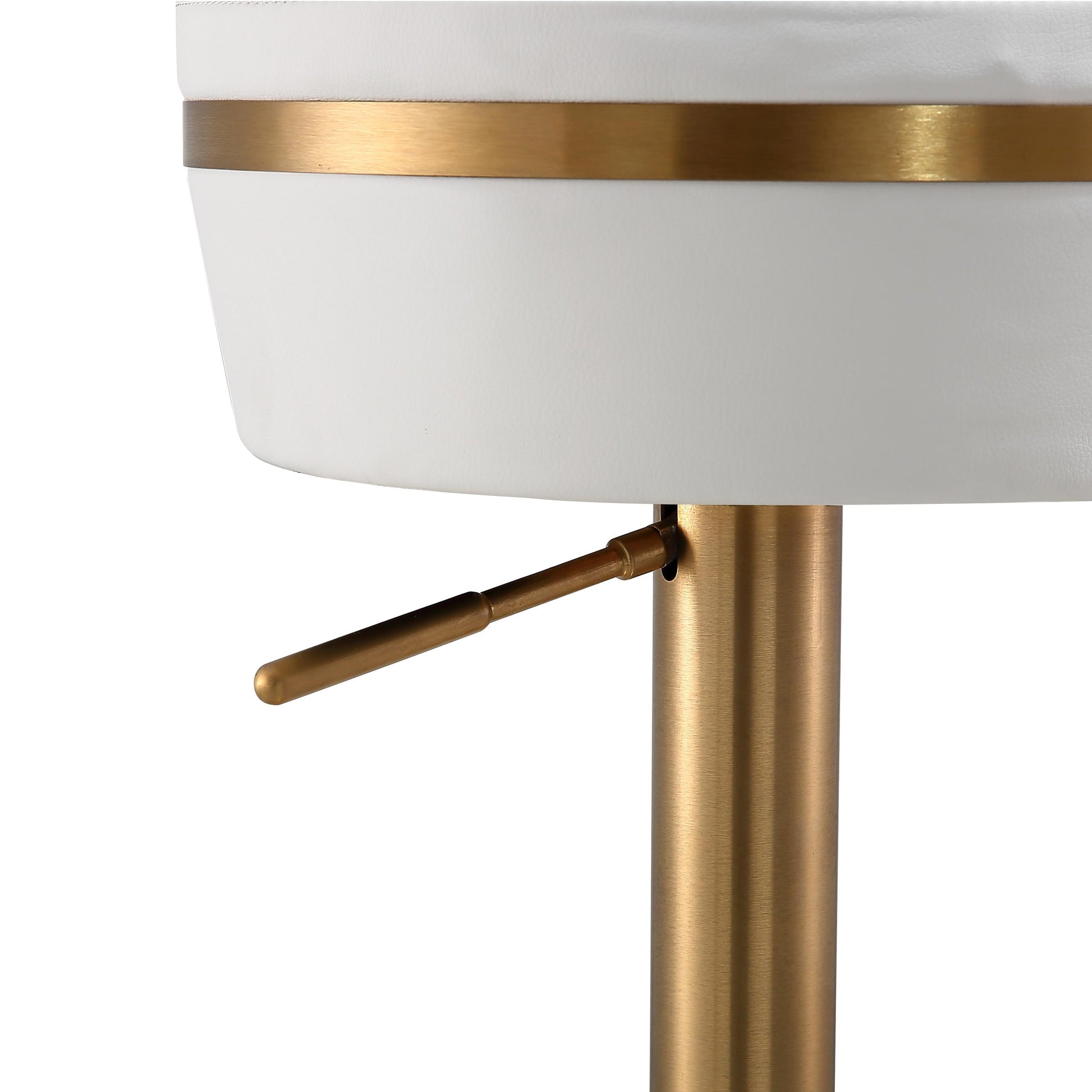 Tov Furniture Astro White and Gold Adjustable Stool