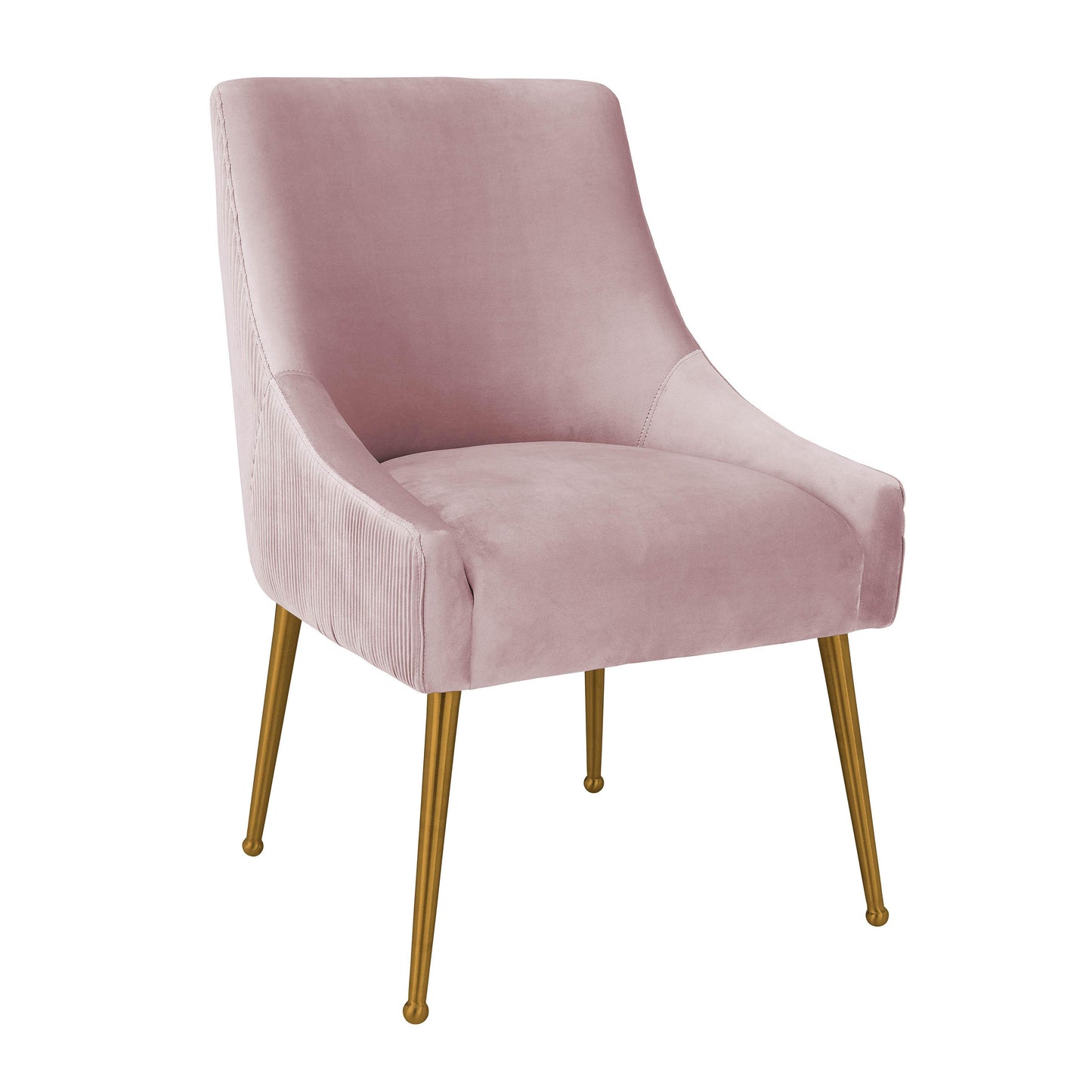 Tov Furniture Beatrix Pleated Mauve Velvet Side Chair
