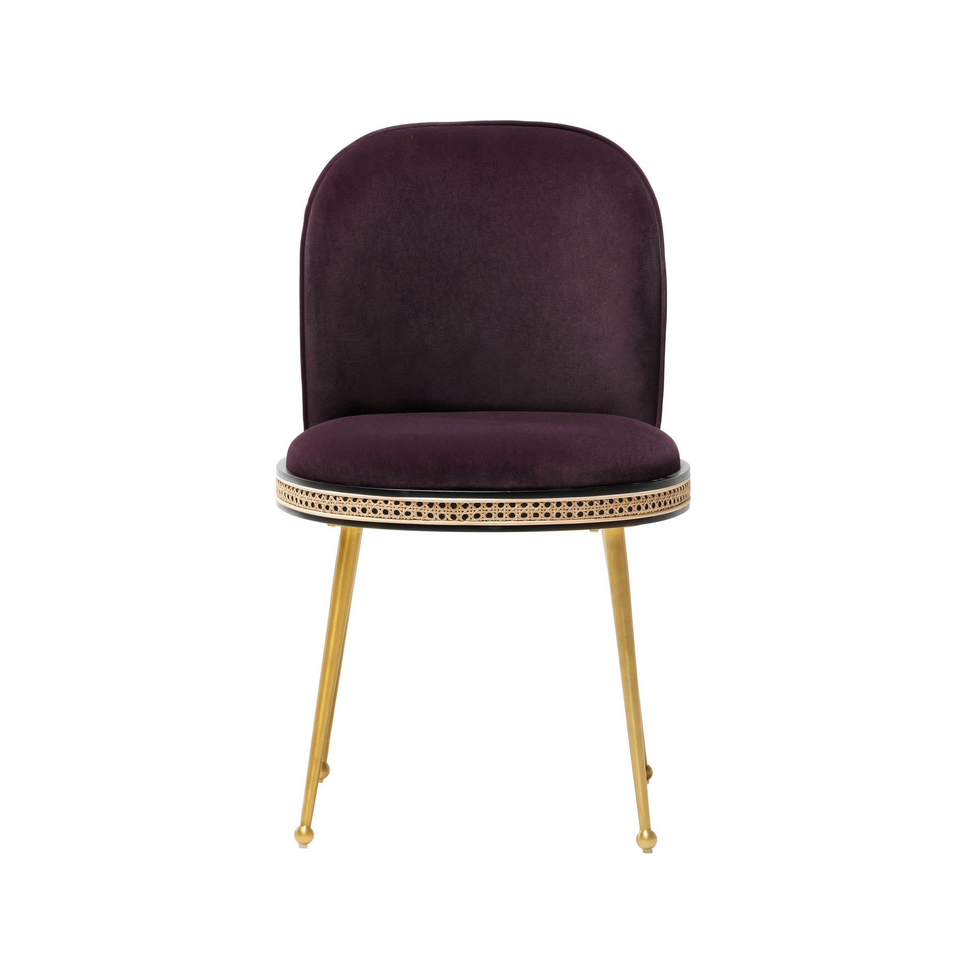 Tov Furniture Harley Eggplant Velvet Dining Chair