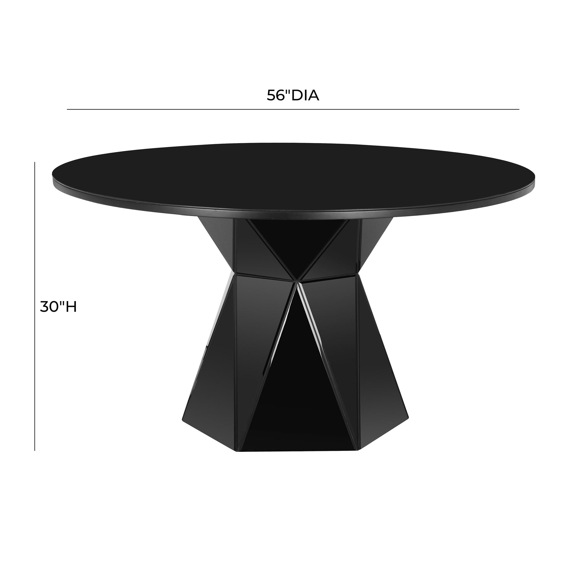 Tov Furniture Iris Black Glass Dining Table