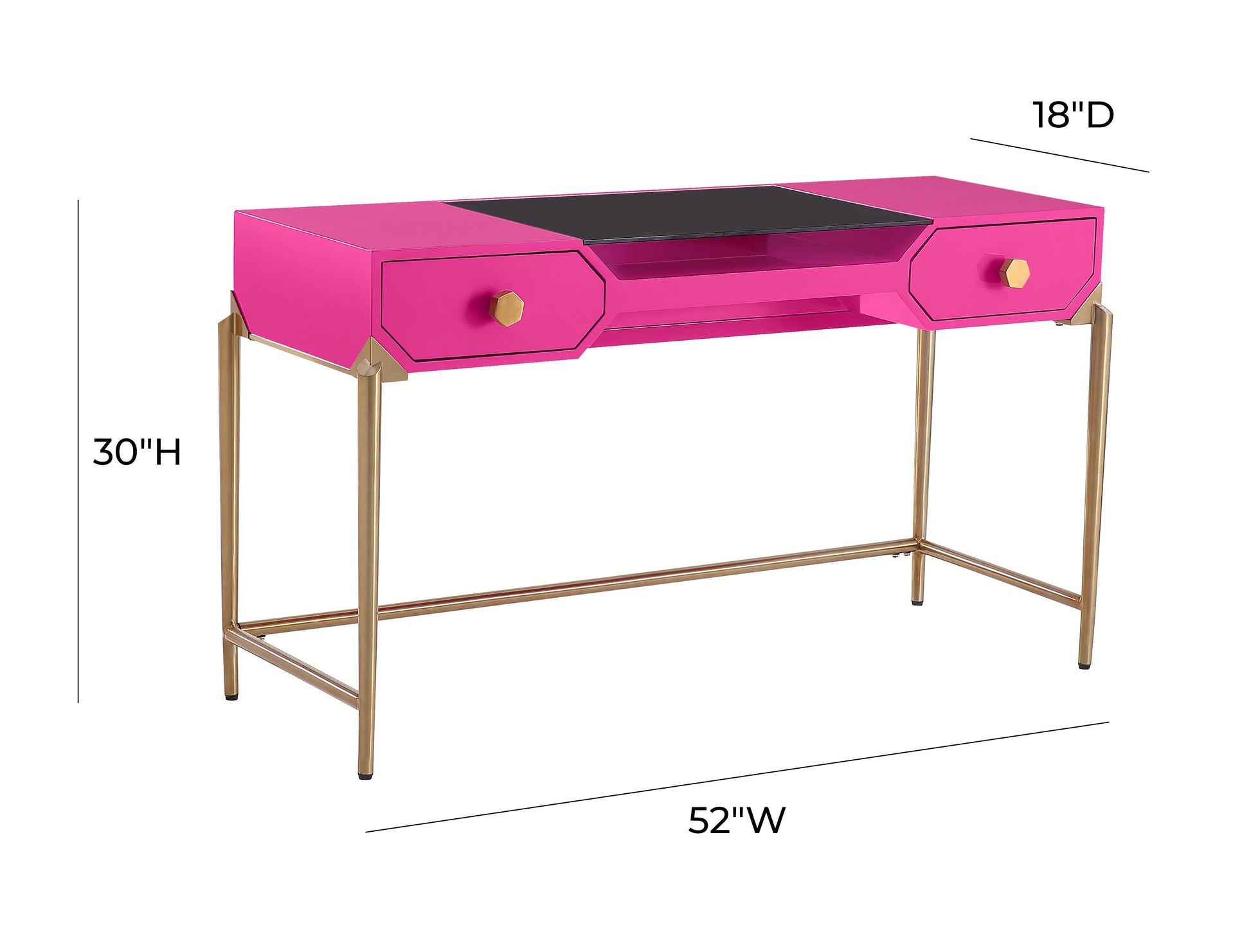 Tov Furniture Bajo Pink Lacquer Desk