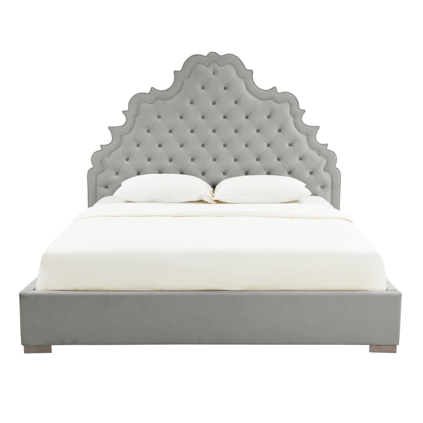 Tov Furniture Carolina Grey Velvet Bed King