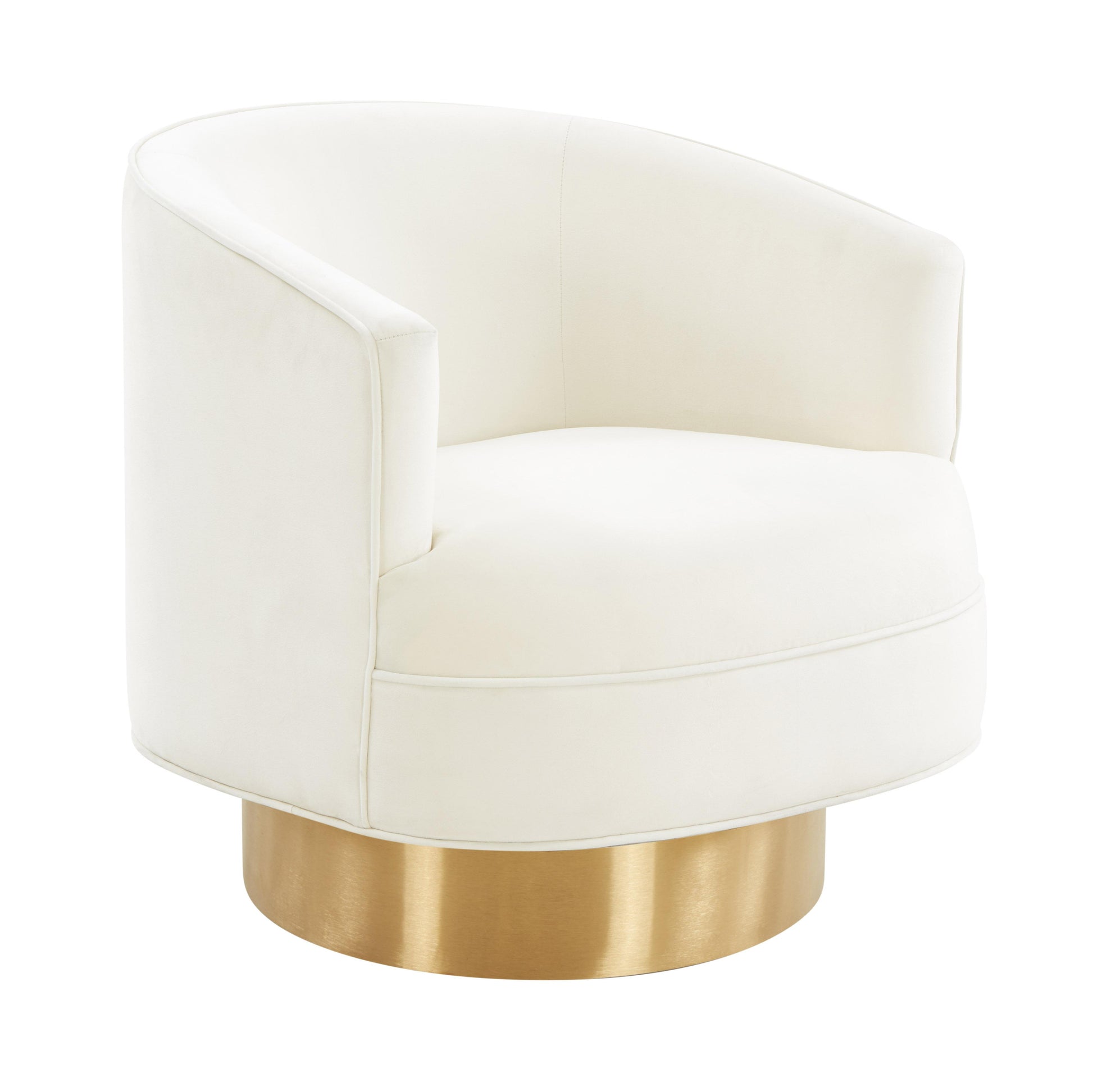 Tov Furniture Stella Cream Velvet Swivel Chair