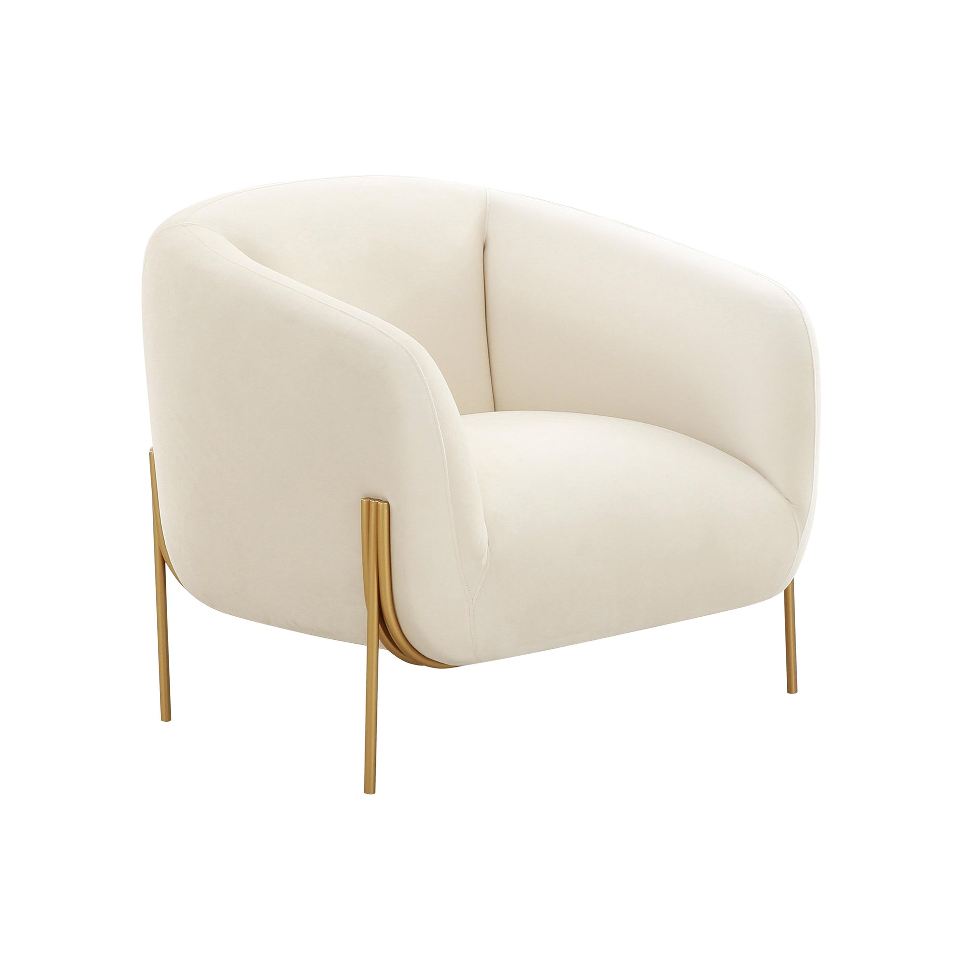 Tov Furniture Kandra Cream Velvet Accent Chair
