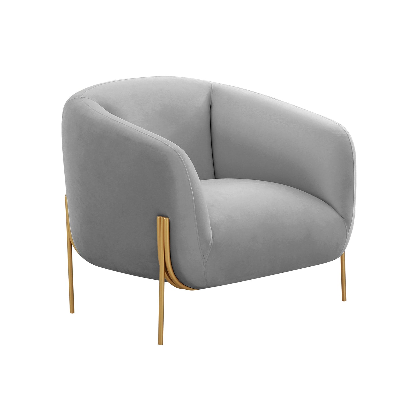 Tov Furniture Kandra Grey Velvet Accent Chair
