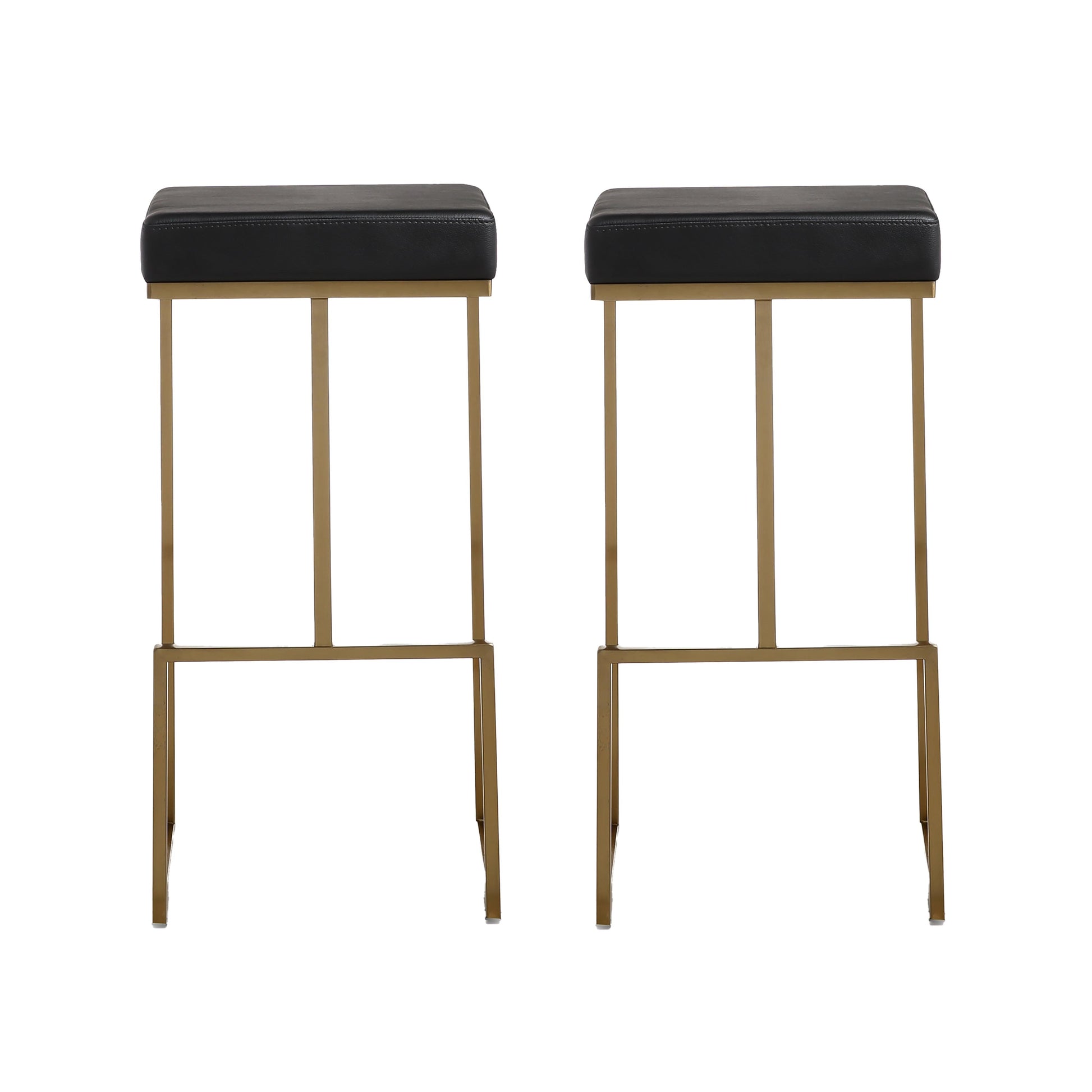 Tov Furniture Ferra Black Gold Steel Barstool Set of 2