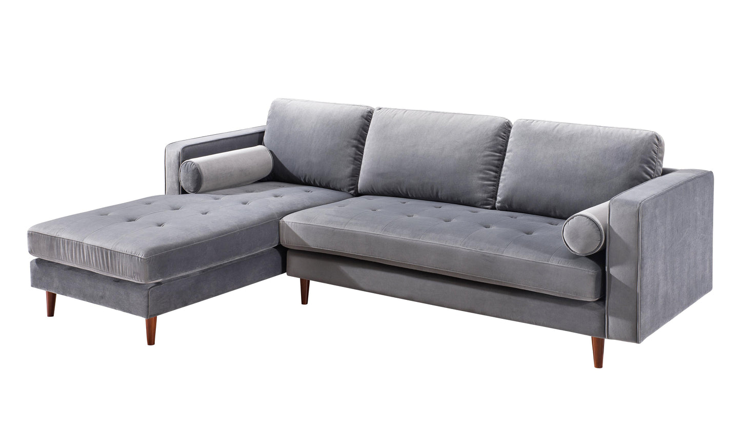 Tov Furniture Como Grey Velvet Sectional LAF