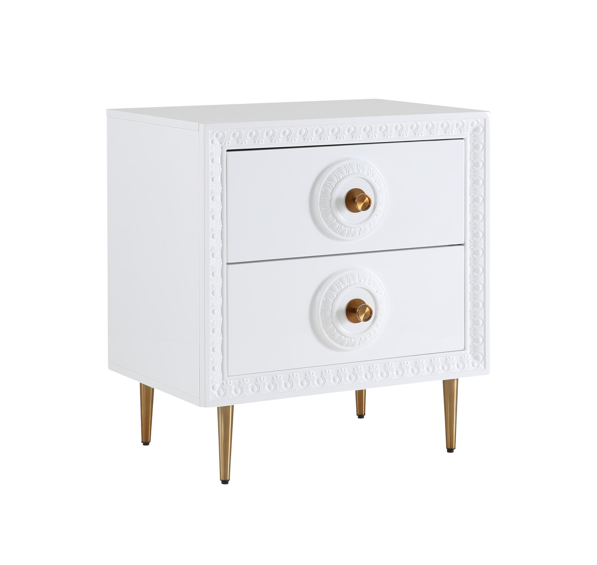 Tov Furniture Bovey White Lacquer Side Table