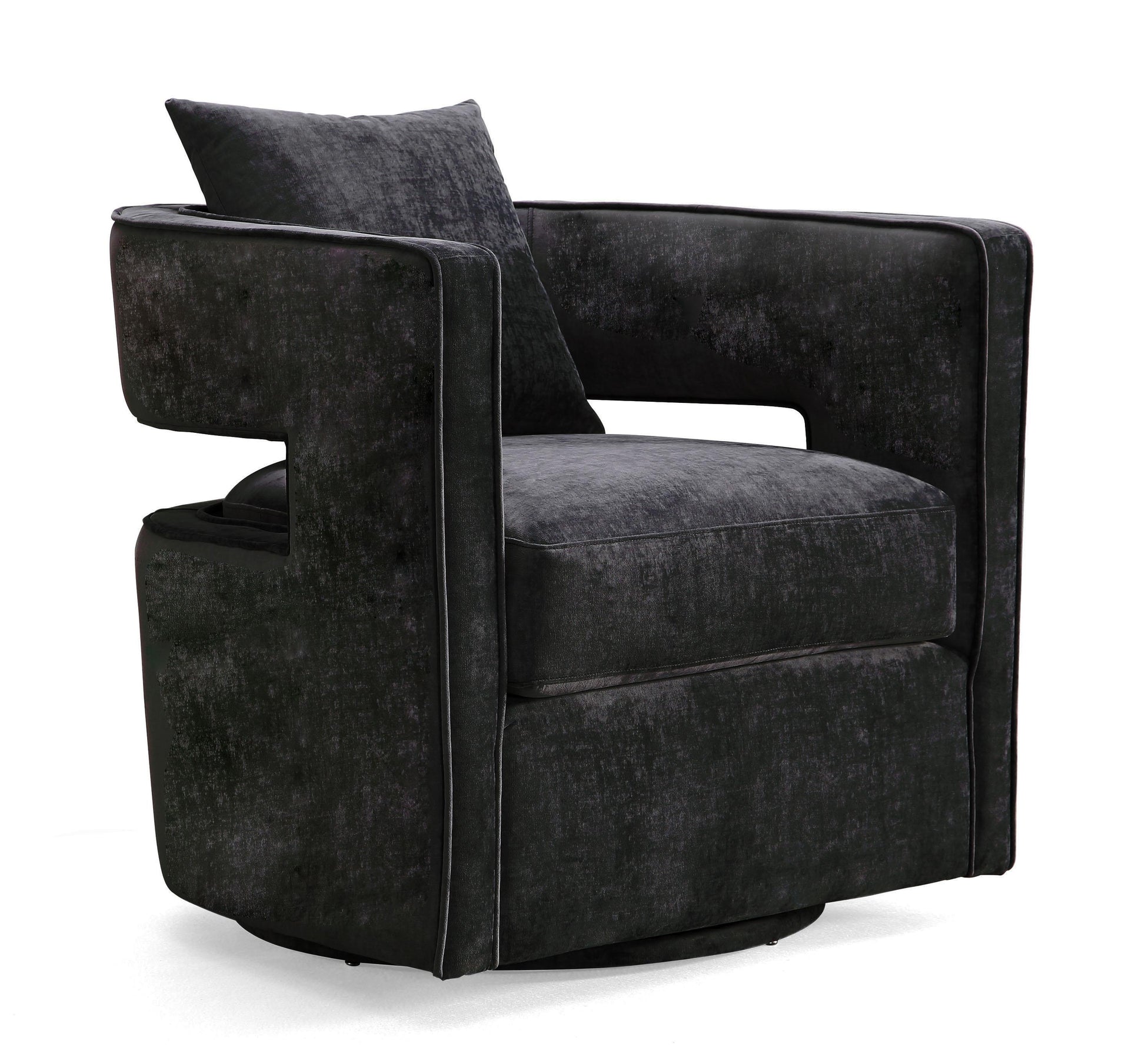 Tov Furniture Kennedy Black Swivel Chair