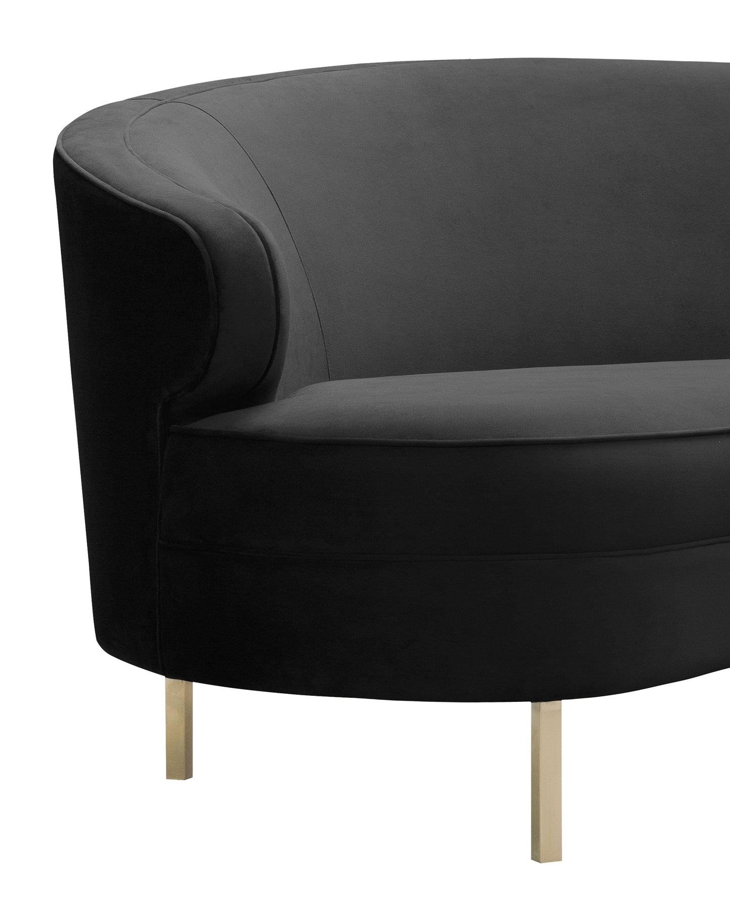 Tov Furniture Baila Black Velvet Sofa