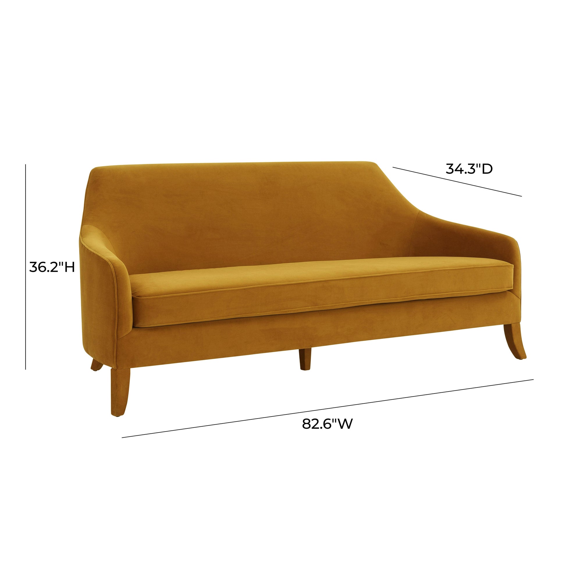 Tov Furniture Neveah Turmeric Velvet Sofa