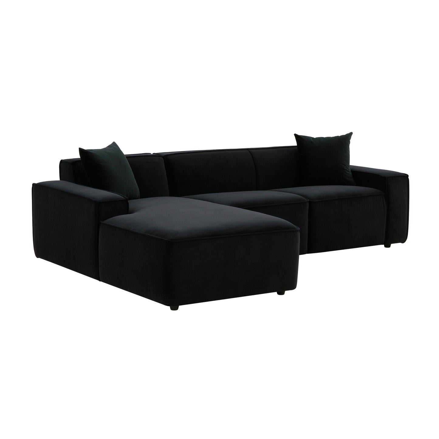 Tov Furniture OLAFur Black Velvet Sectional LAF