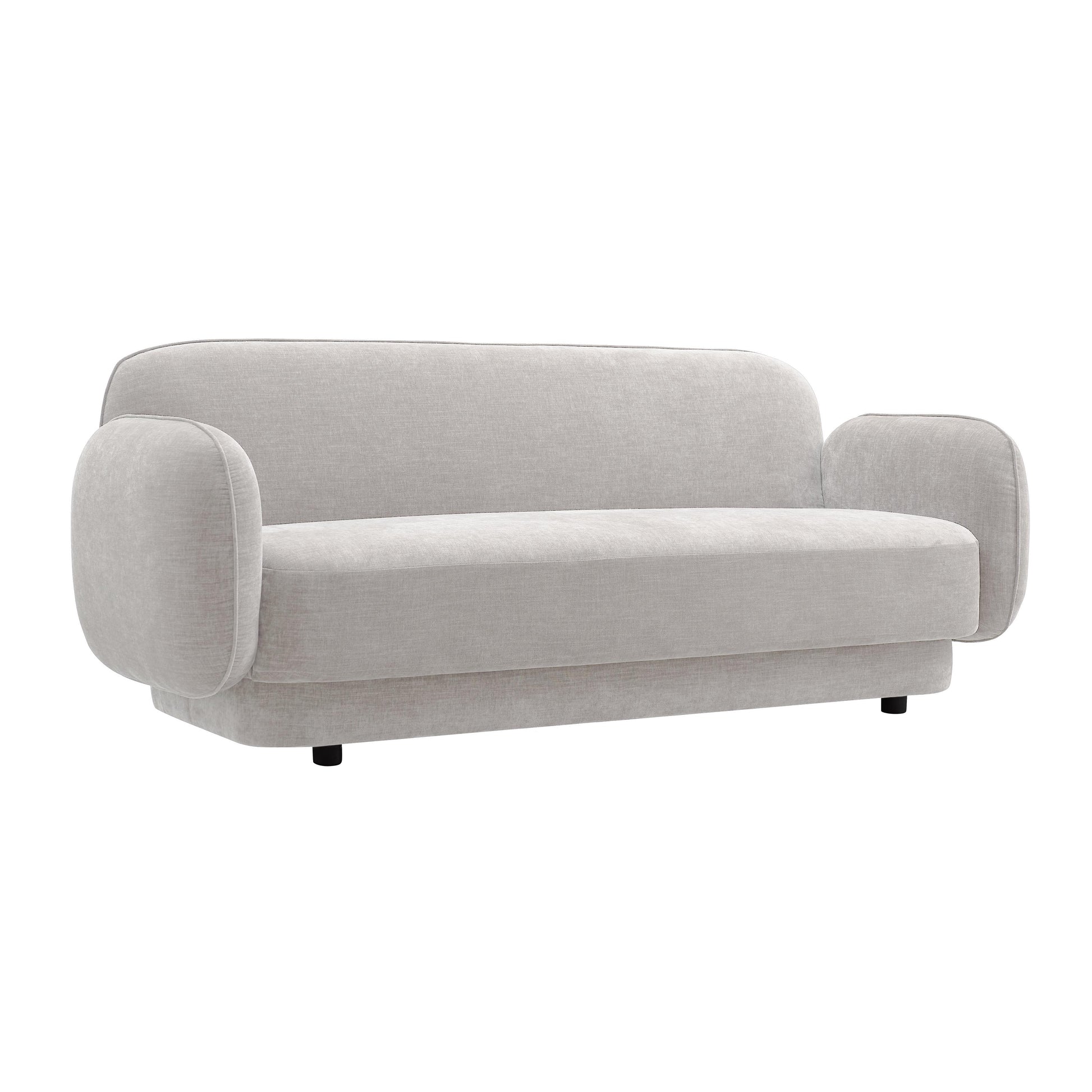 Tov Furniture Kandor Stone Grey Textured Velvet Sofa