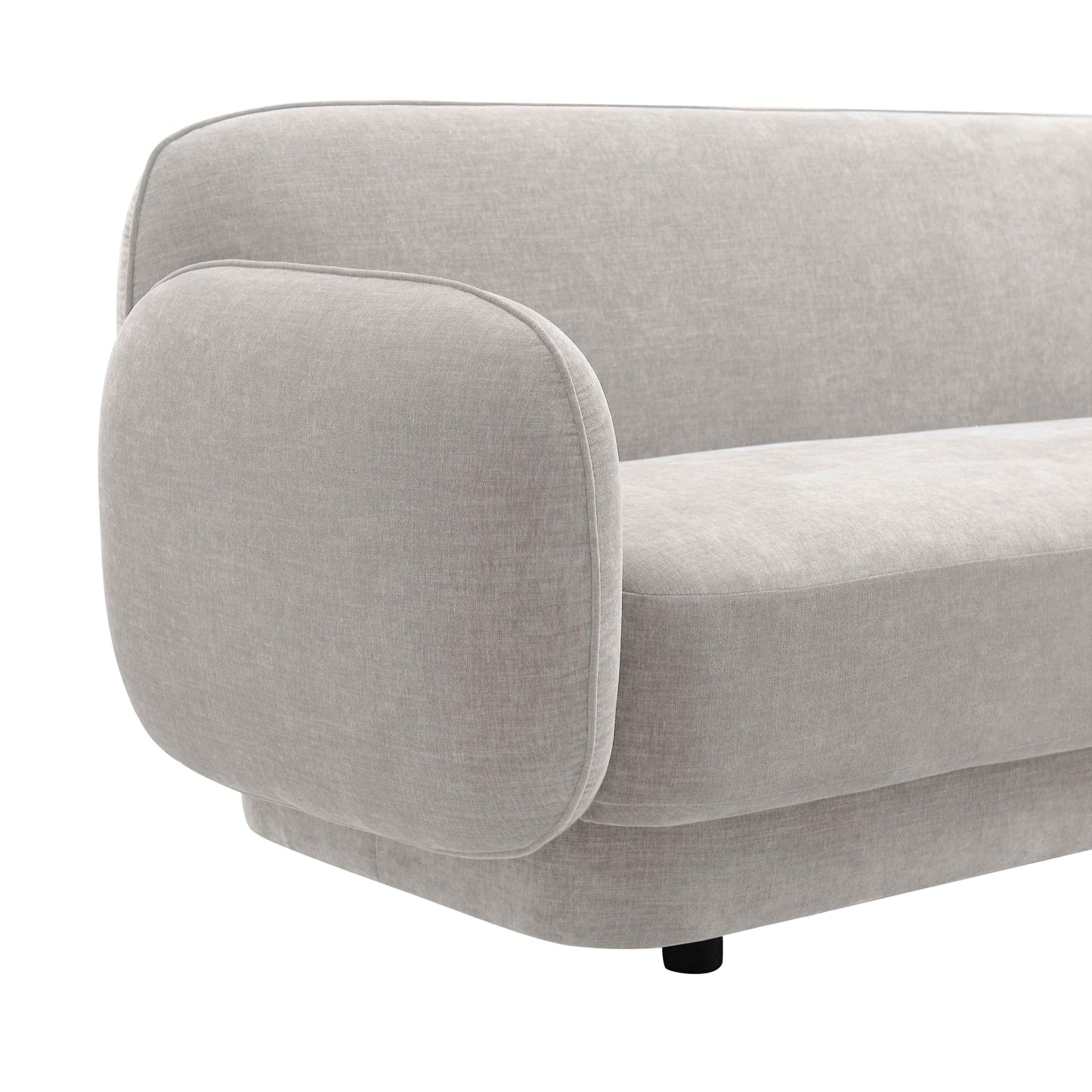 Tov Furniture Kandor Stone Grey Textured Velvet Sofa