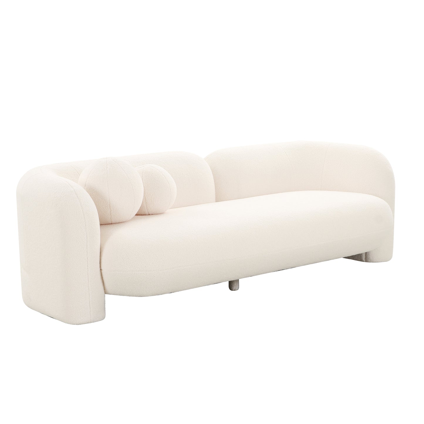 Tov Furniture Amelie Cream Faux Fur Sofa