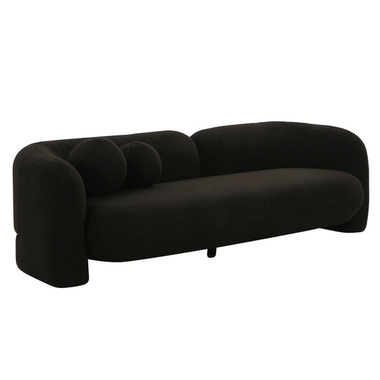 Tov Furniture Amelie Black Faux Fur Sofa