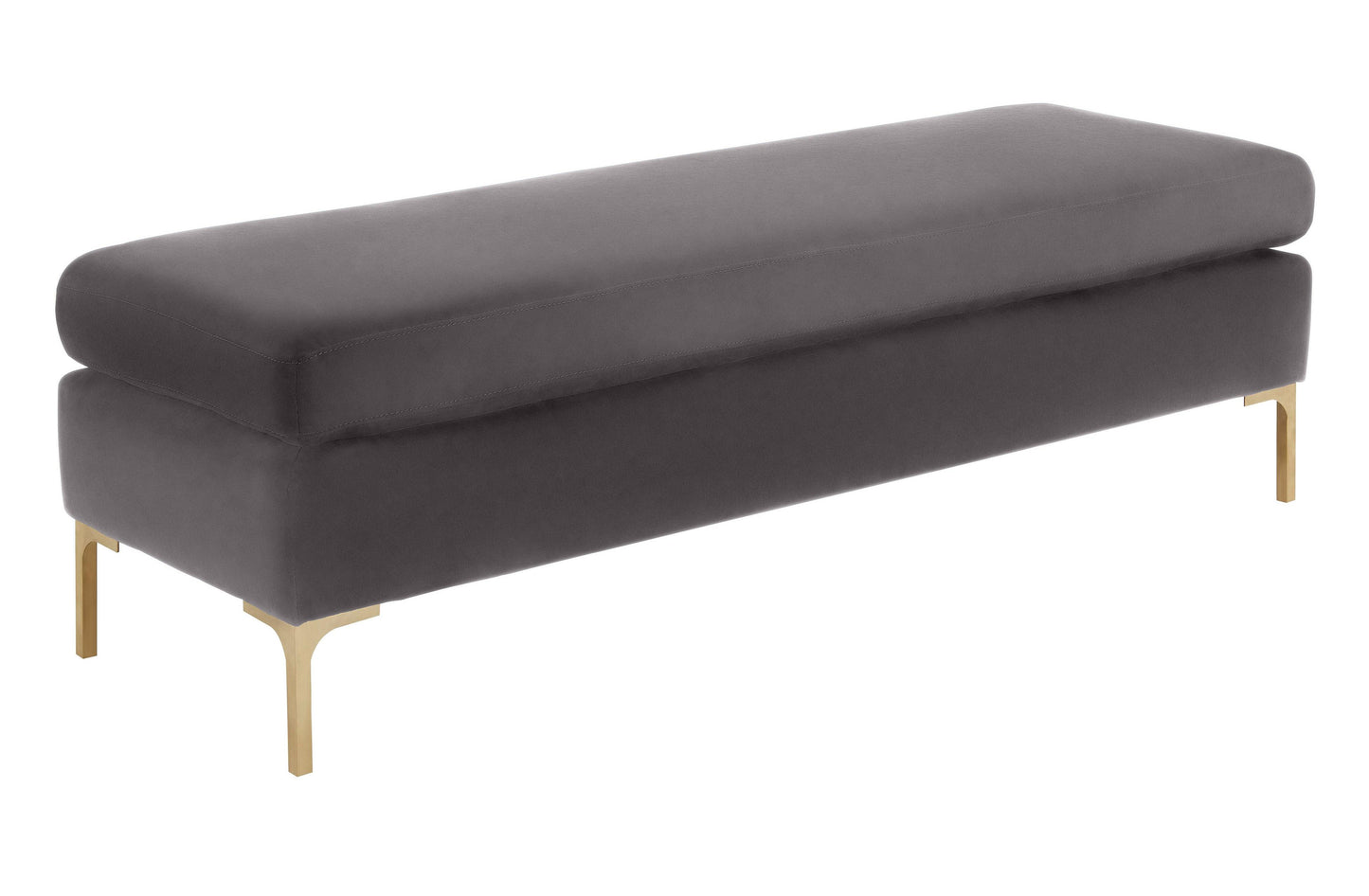 Tov Furniture Delilah Grey Velvet Bench