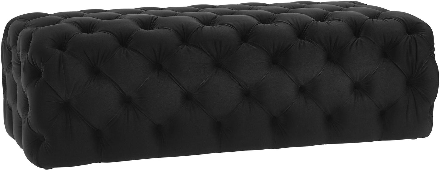 Tov Furniture Kaylee Black Velvet Ottoman