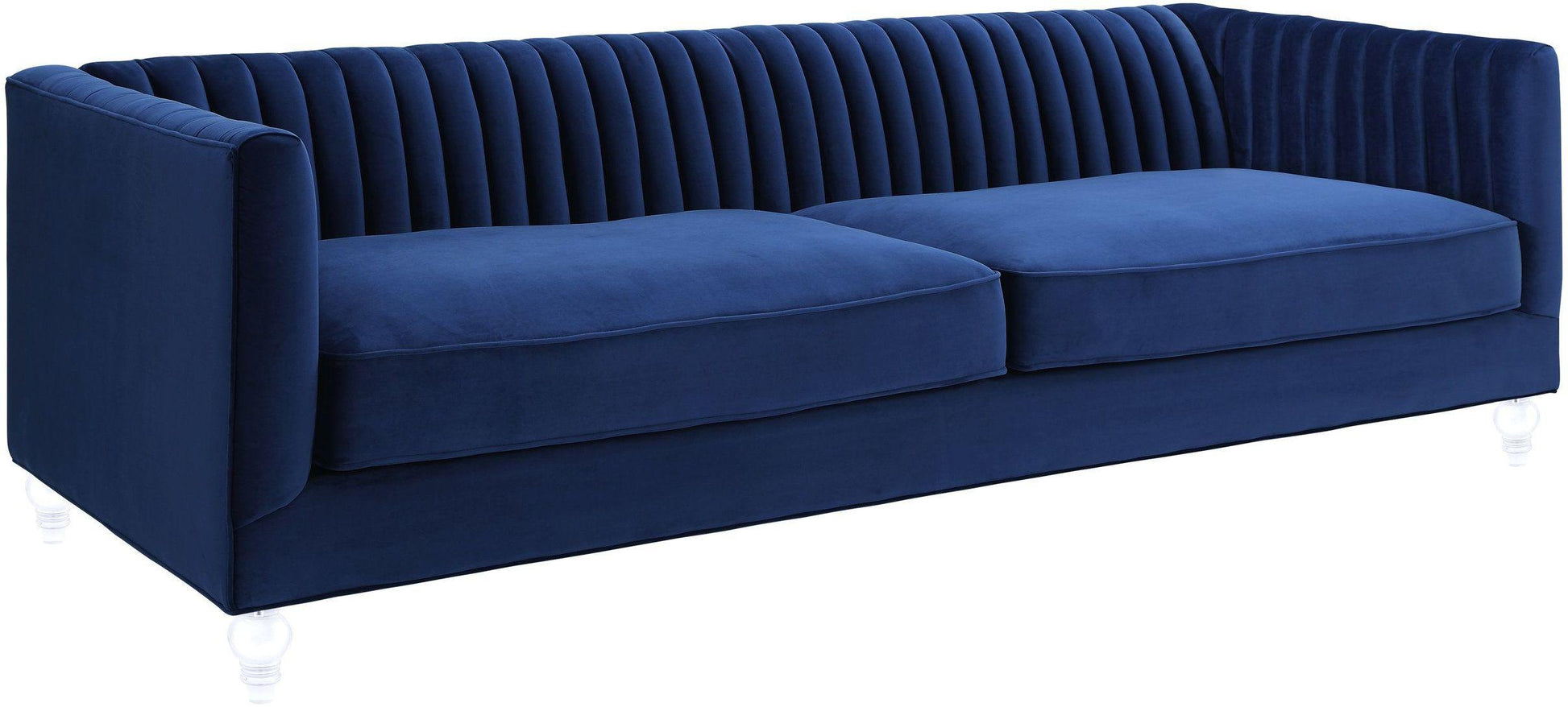 Tov Furniture Aviator Navy Velvet Sofa