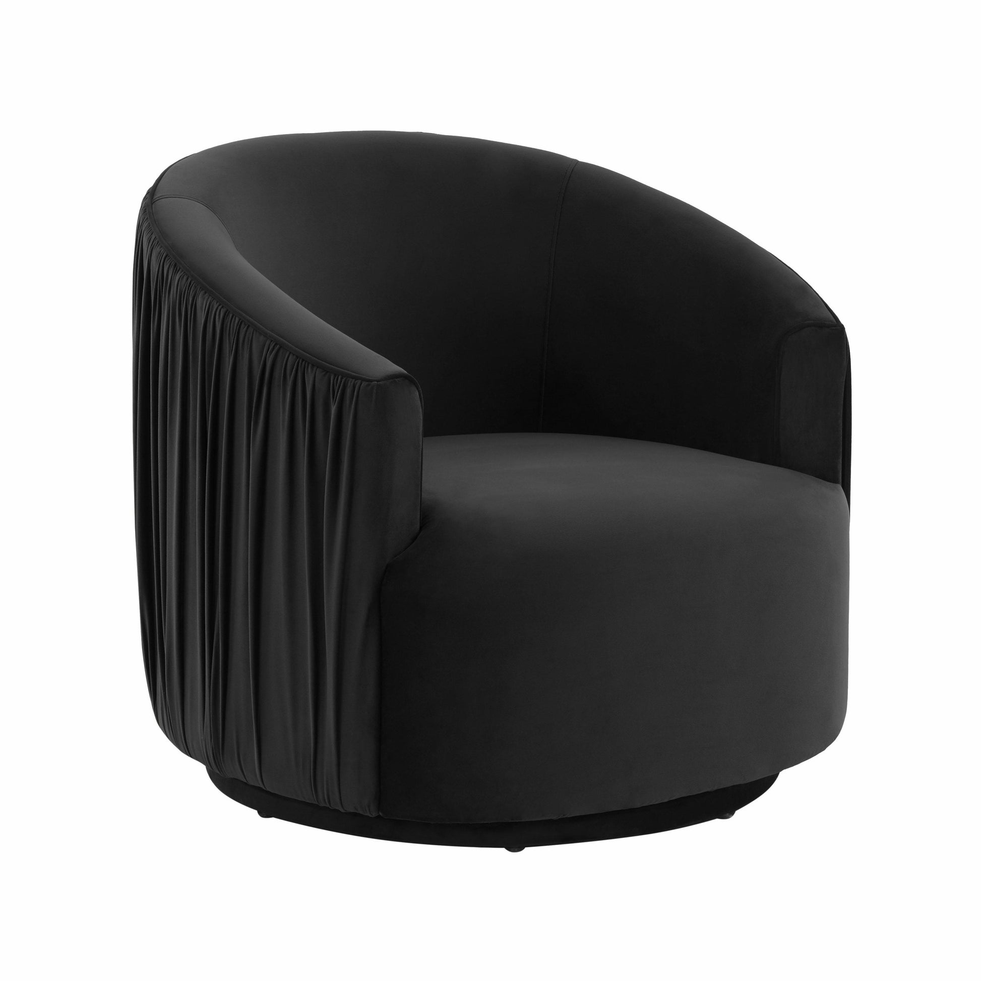 Tov Furniture London Black Pleated Swivel Chair