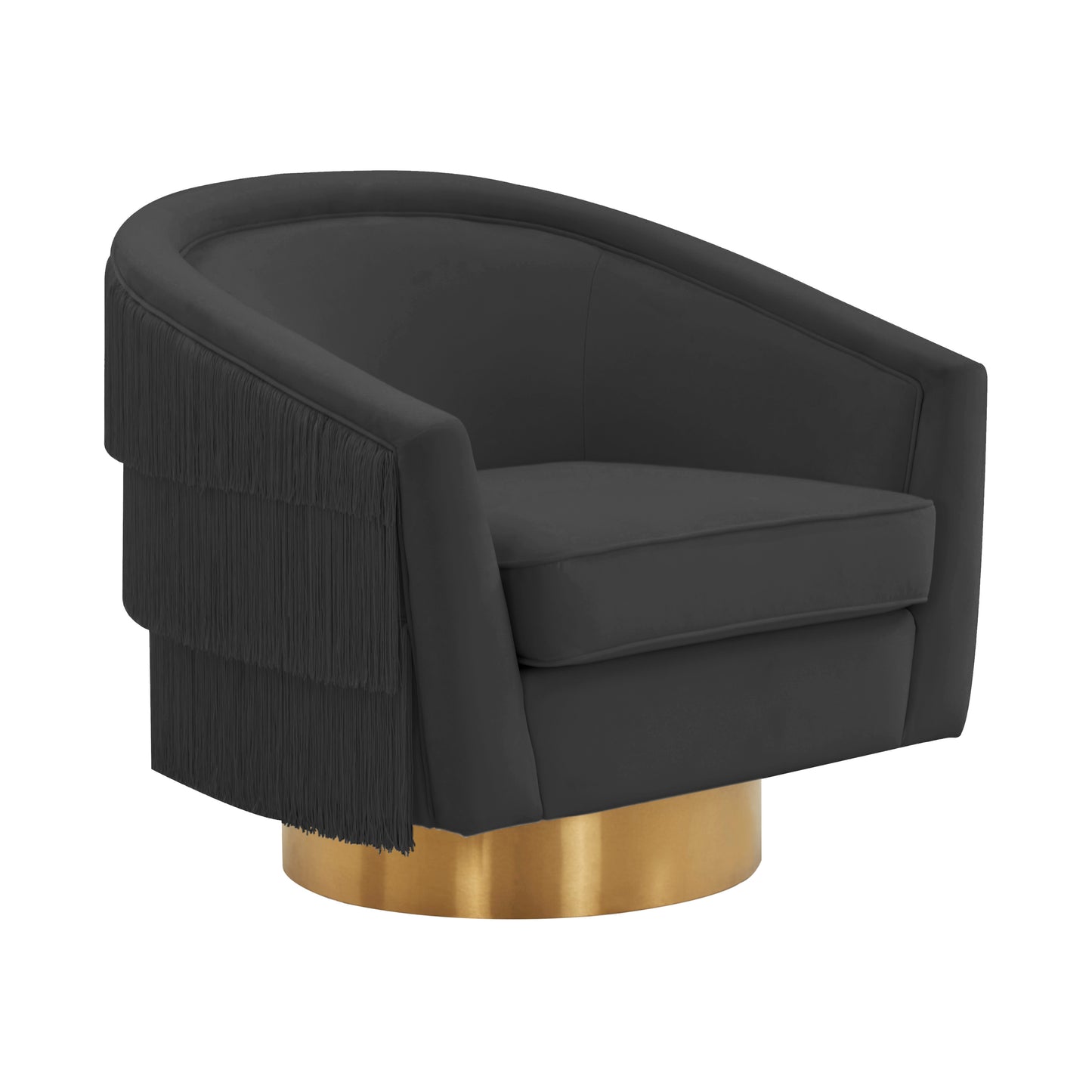 Tov Furniture Flapper Black Swivel Chair
