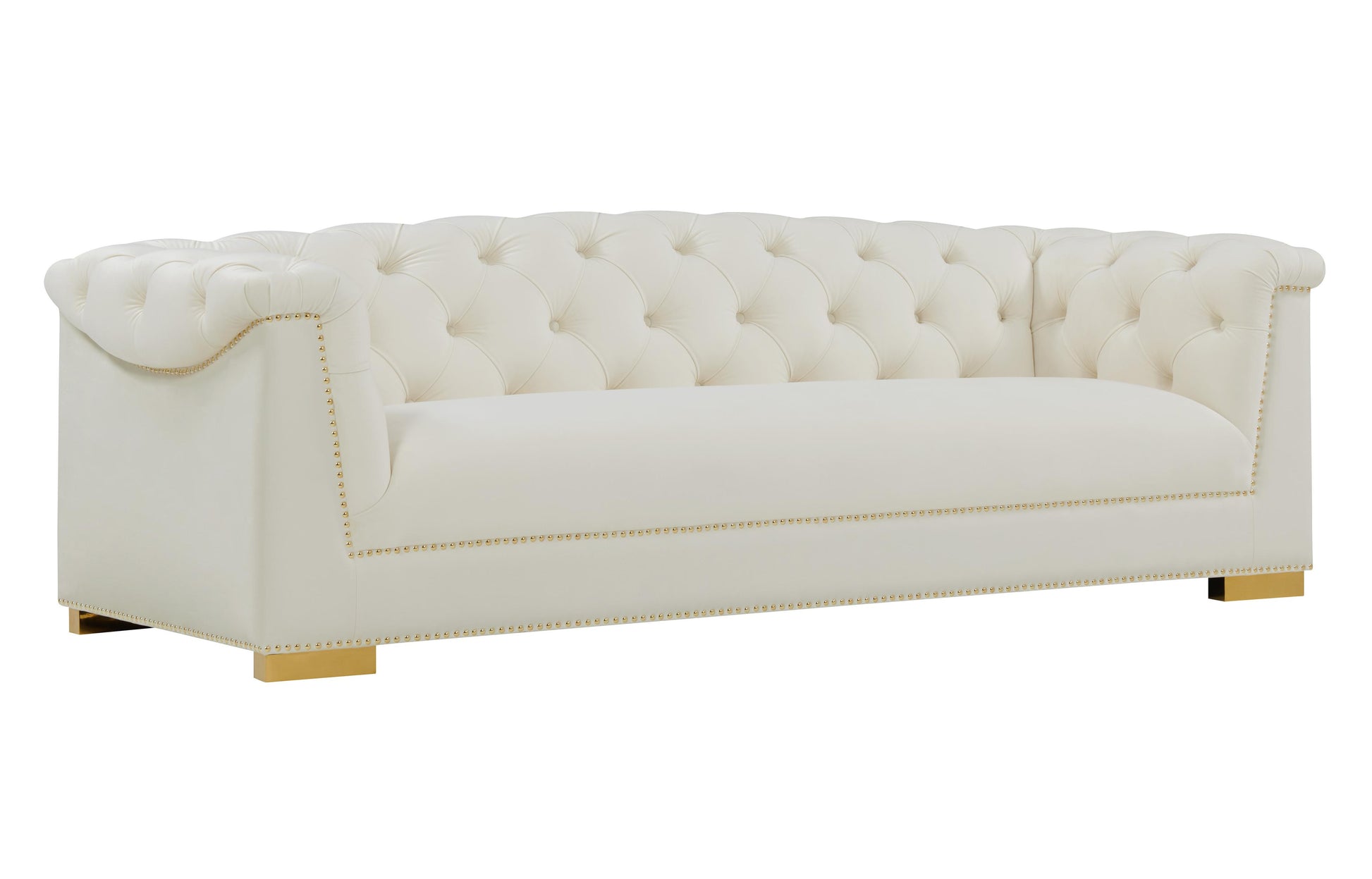 Tov Furniture Farah Cream Velvet Sofa