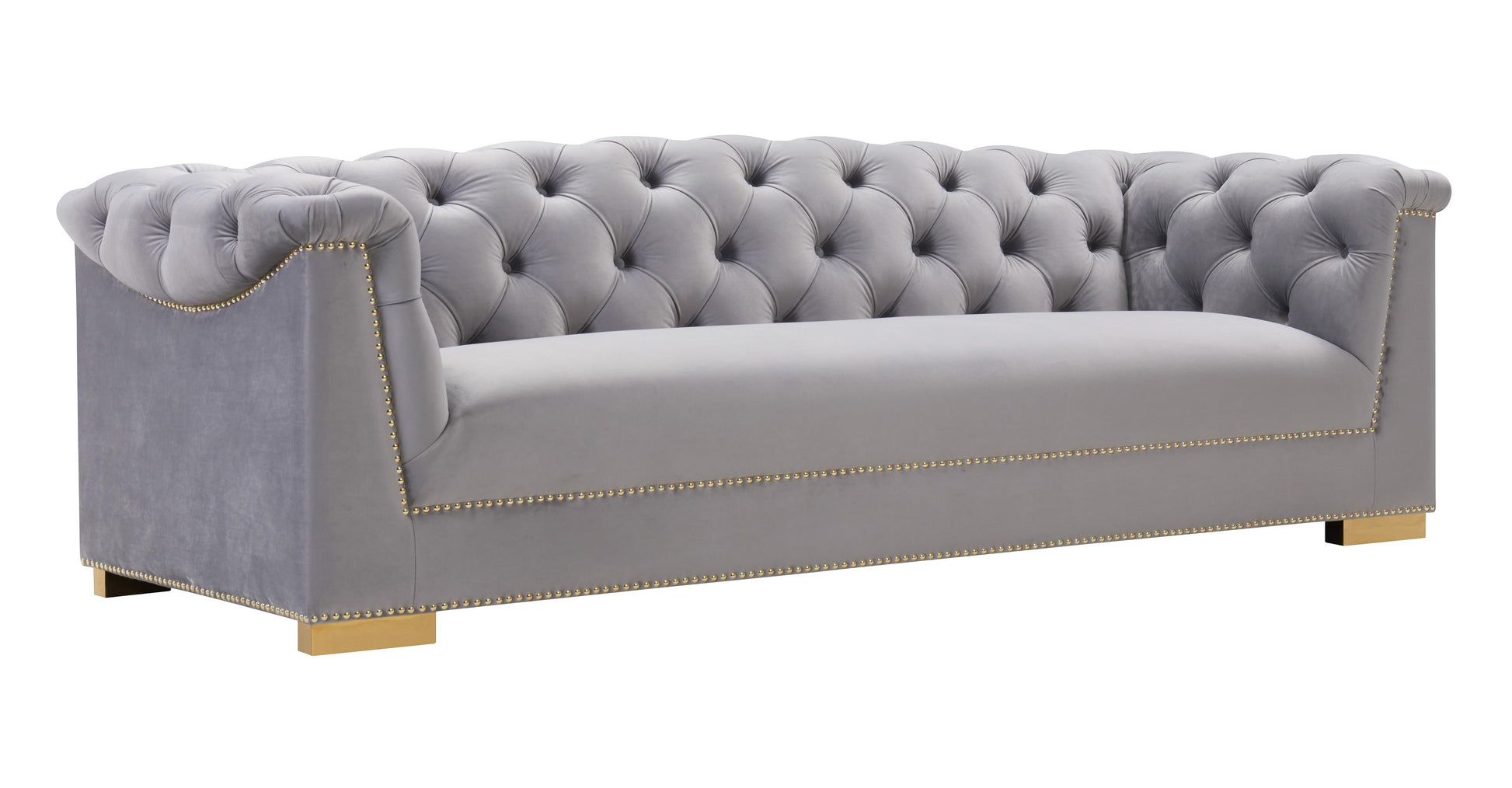 Tov Furniture Farah Grey Velvet Sofa