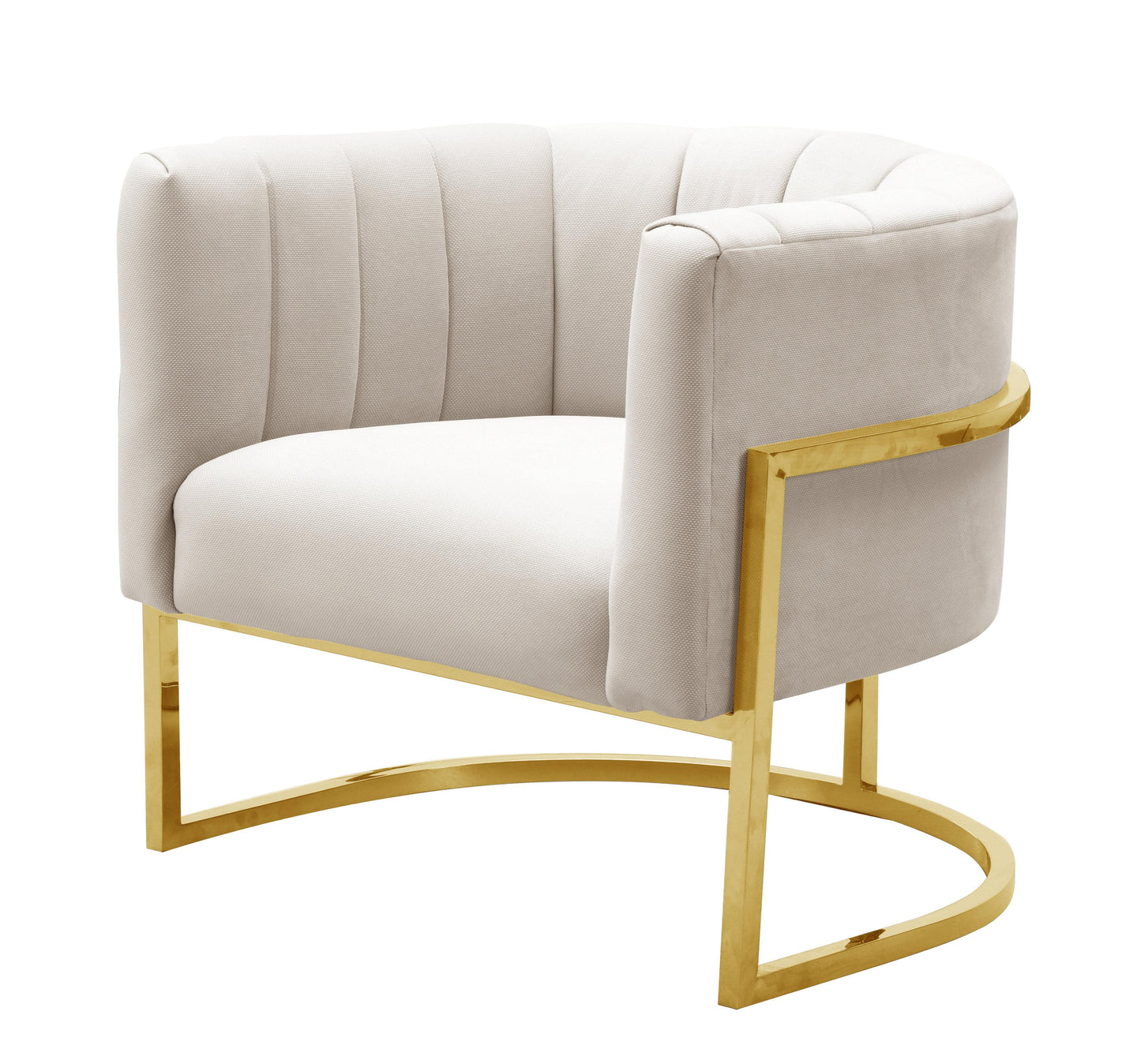 Tov Furniture Magnolia Spotted Cream Chair with Gold