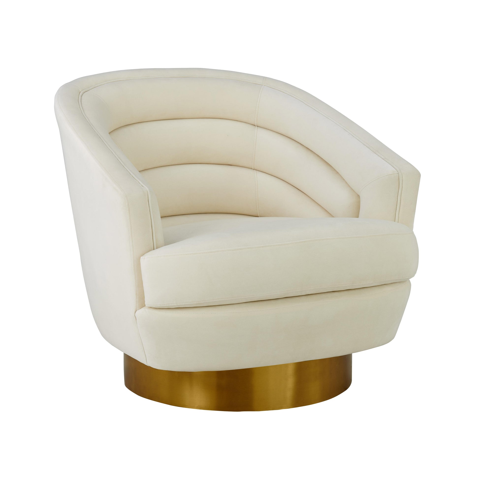 Tov Furniture Canyon Cream Velvet Swivel Chair