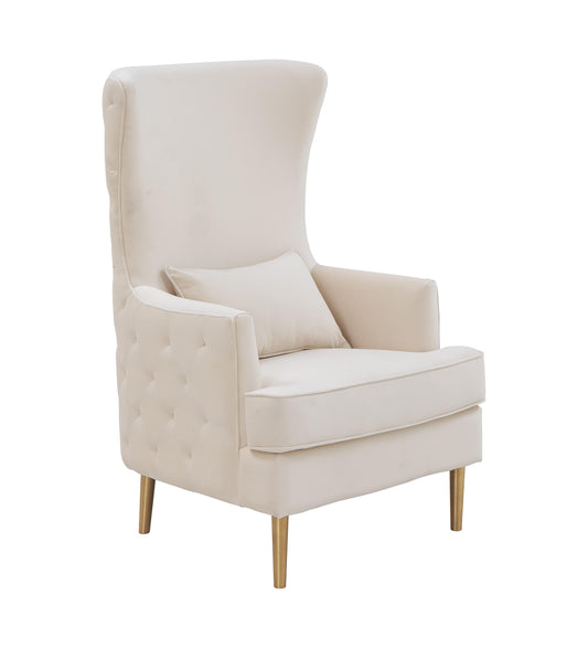 Tov Furniture Alina Cream Tall Tufted Back Chair