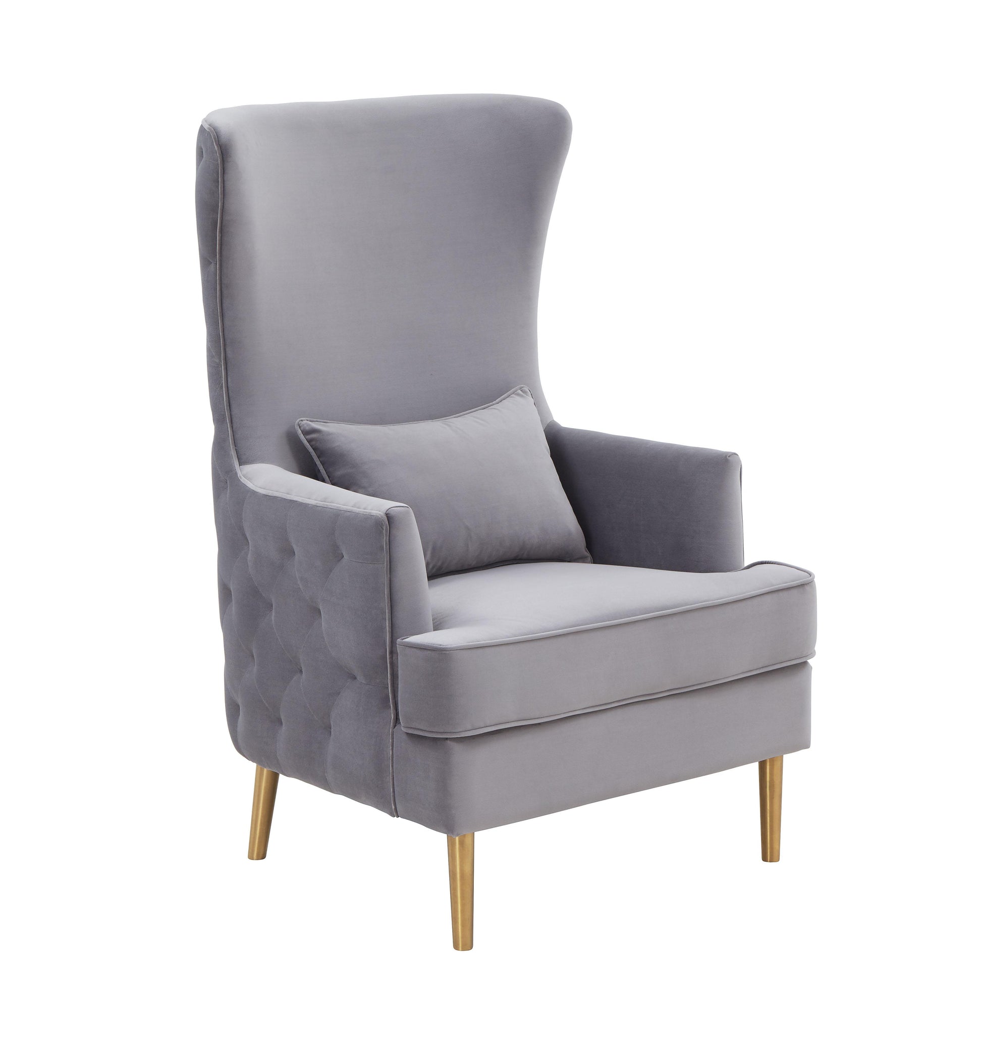Tov Furniture Alina Grey Tall Tufted Back Chair