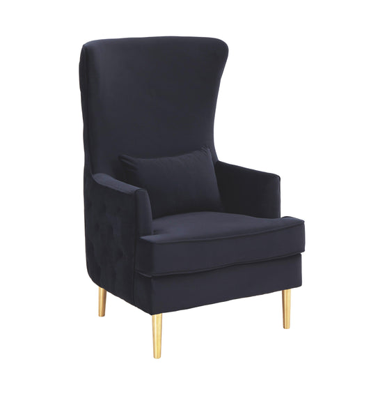Tov Furniture Alina Black Tall Tufted Back Chair