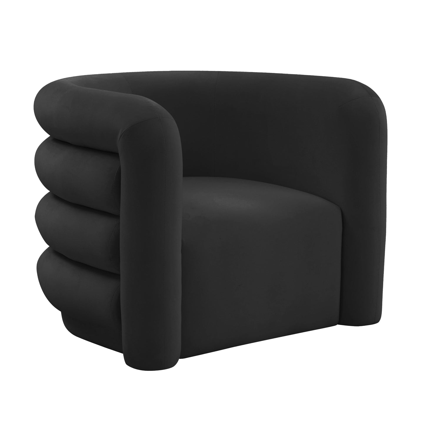 Tov Furniture Curves Black Velvet Lounge Chair