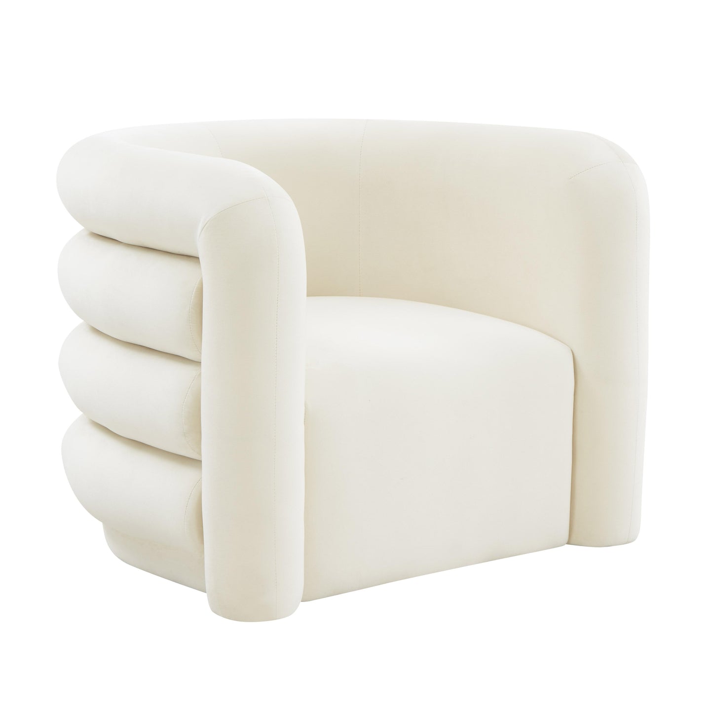 Tov Furniture Curves Cream Velvet Lounge Chair