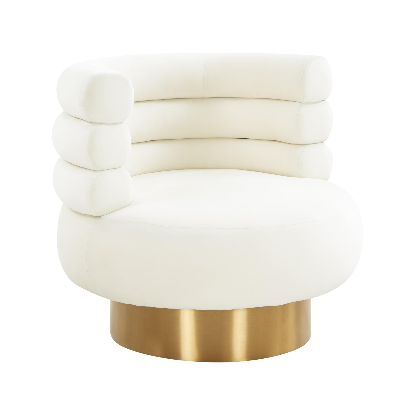 Tov Furniture Naomi Cream Velvet Swivel Chair