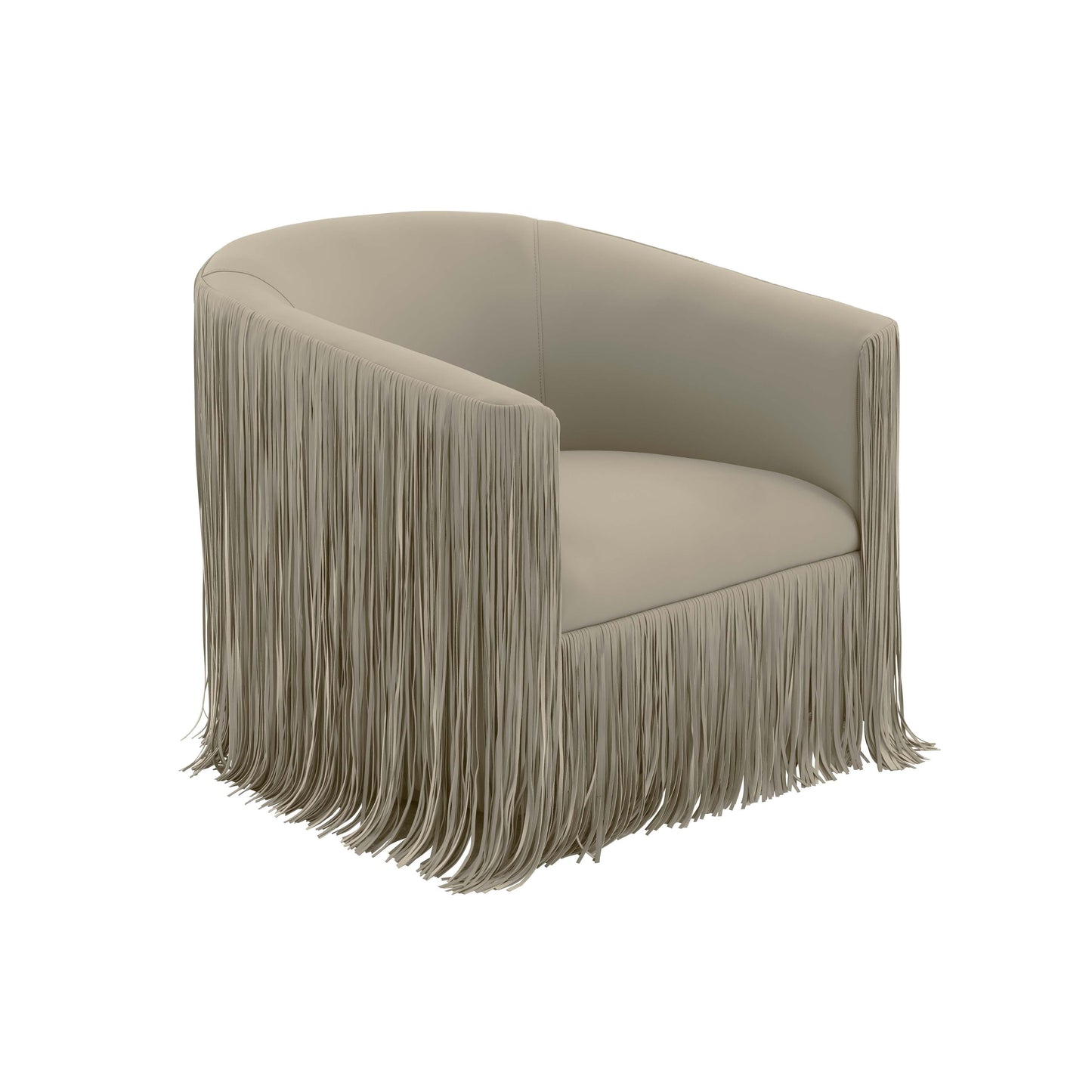 Tov Furniture Shag Me Grey Vegan Leather Swivel Chair