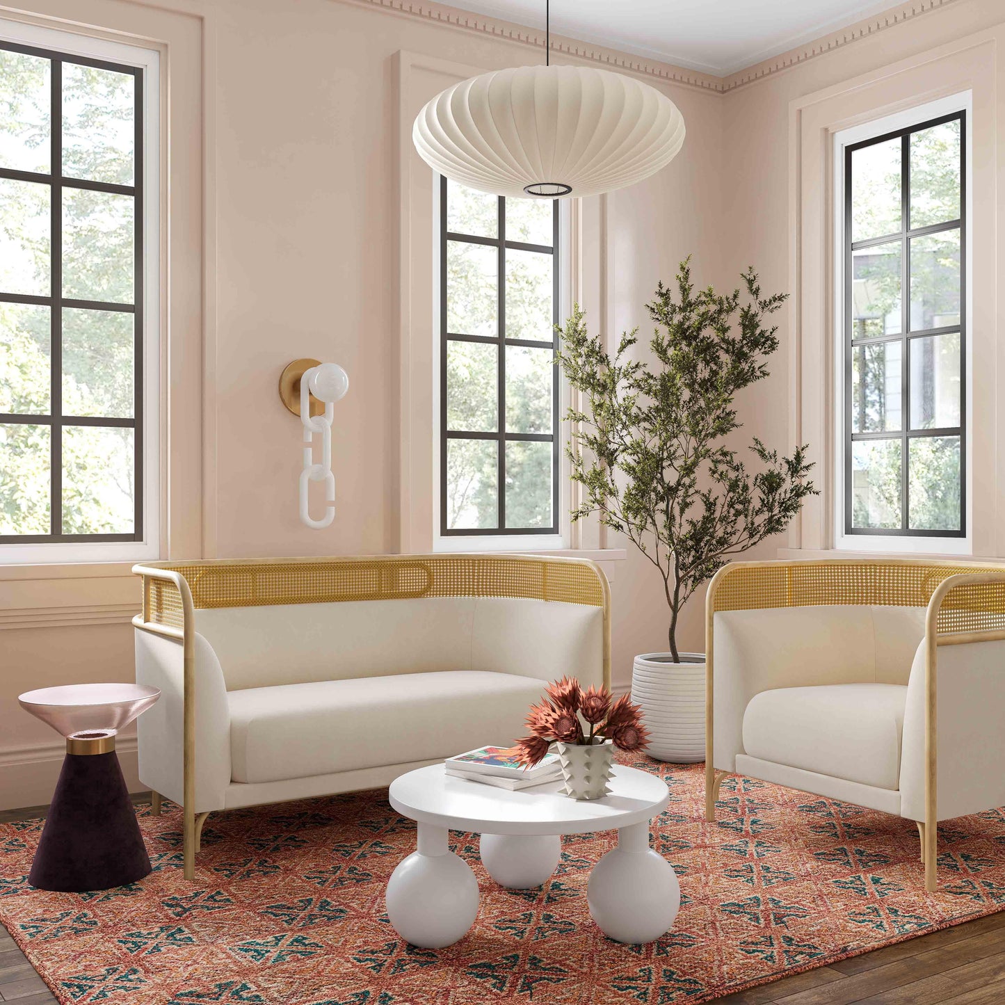 Tov Furniture Desiree Cream Velvet Accent Chair