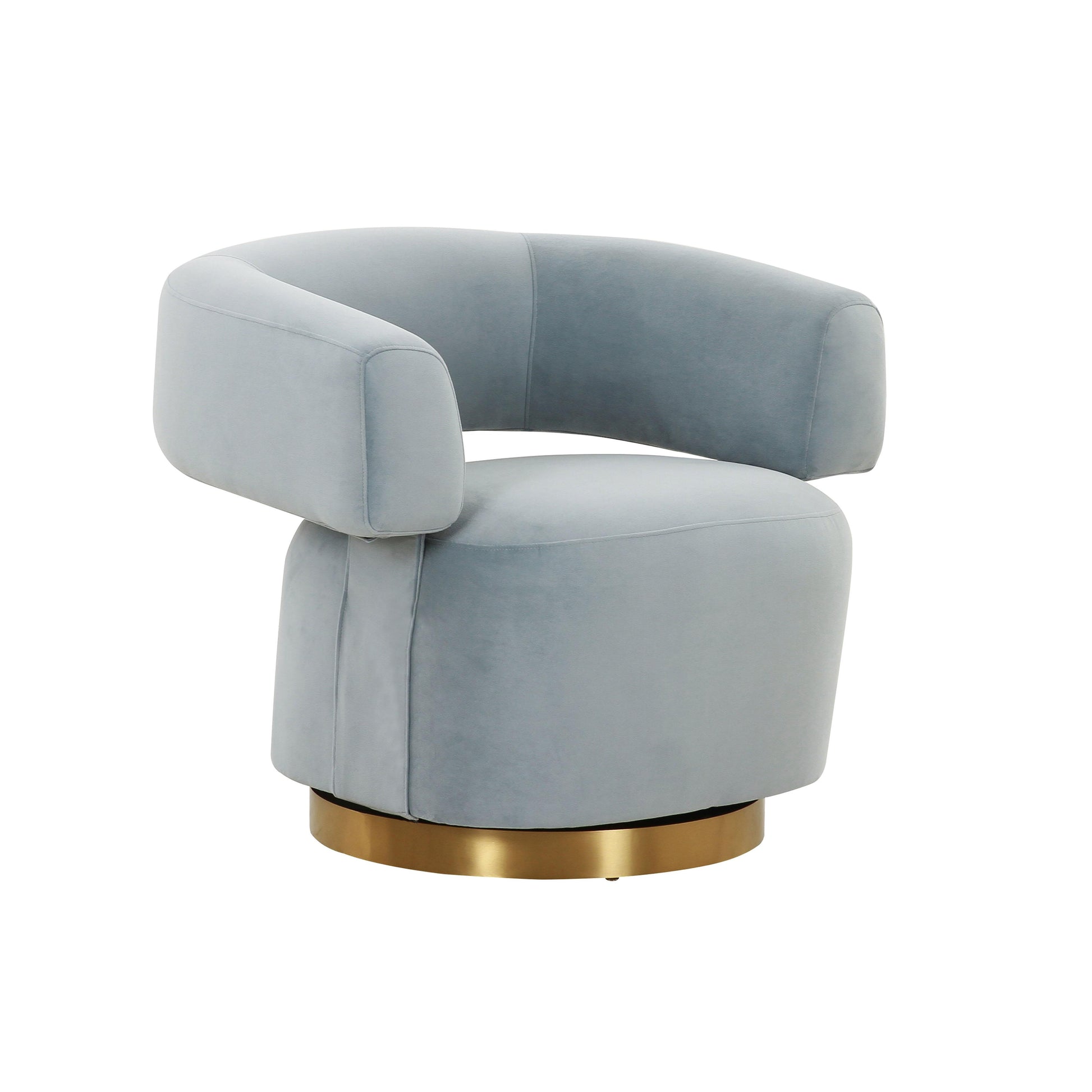 Tov Furniture River Steel Grey Velvet Accent Chair