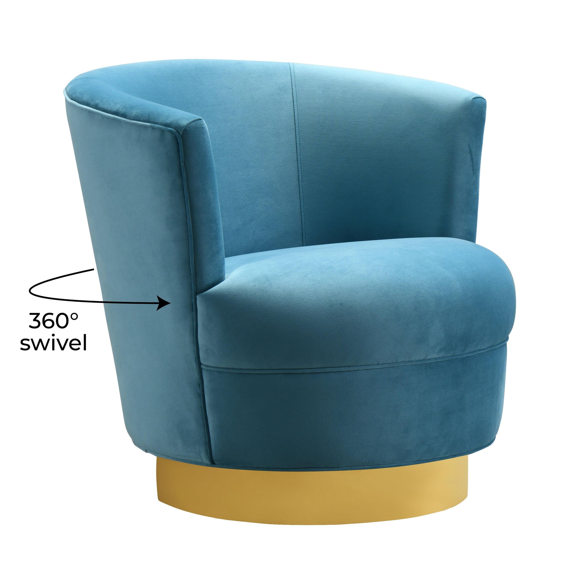Tov Furniture Noah Lake Blue Swivel Chair