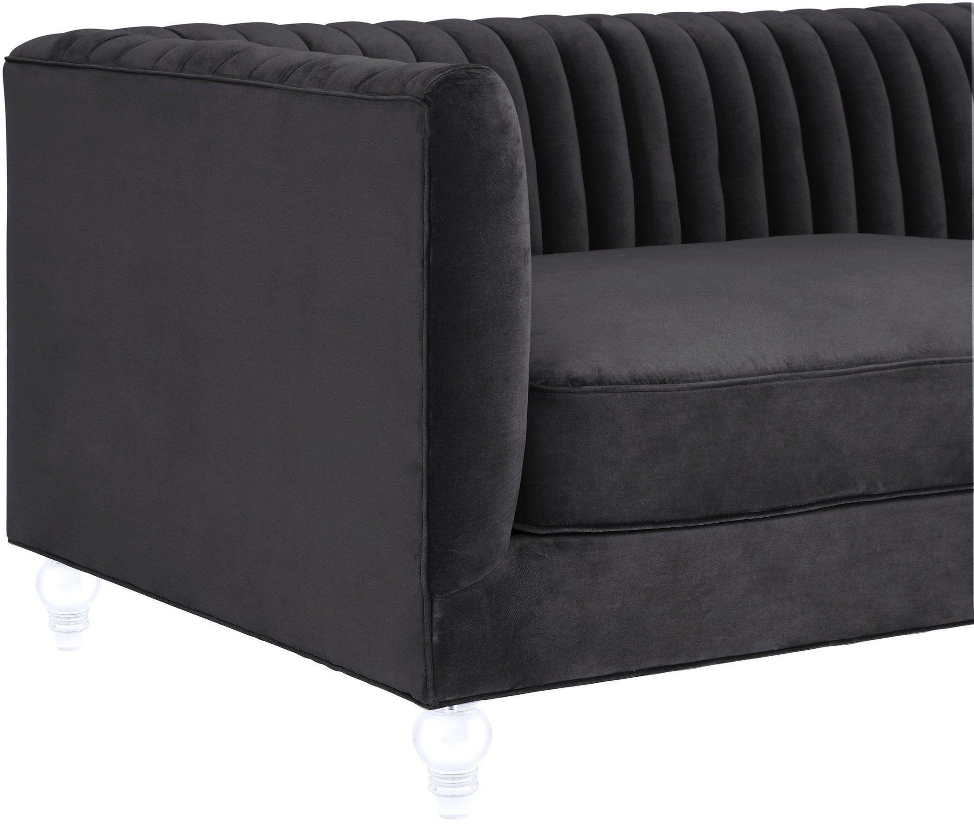 Tov Furniture Aviator Grey Velvet Sofa