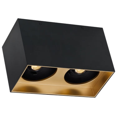 Matte Black Exo Dual LED: modern ceiling downlight for residential living rooms.