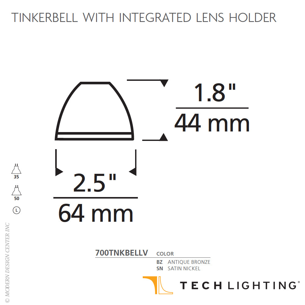Tinkerbell Shade with Integrated Lens Holder | Visual Comfort Modern