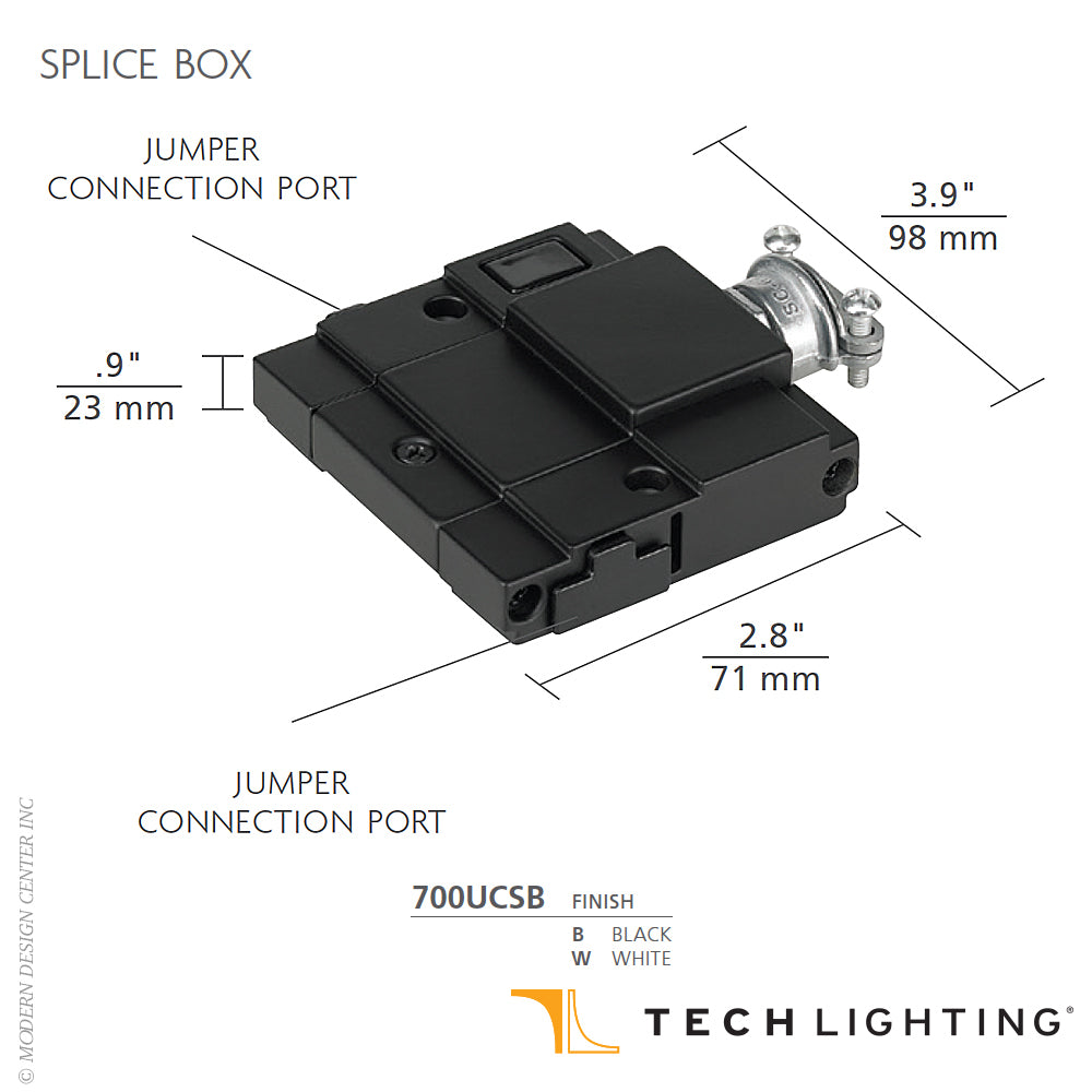 Unilume LED Slimline Splice Box | Visual Comfort Modern