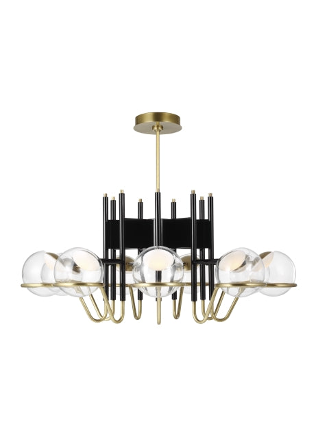 Elegant Visual Comfort Crosby Large Chandelier in Modern Living Space