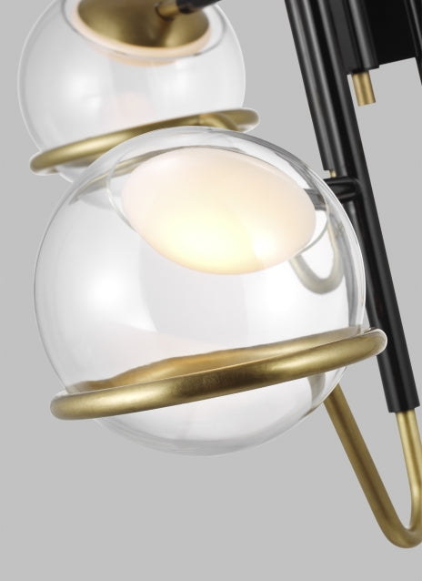 Tech Lighting Crosby Black/Brass Medium Pendant - Globe Glass