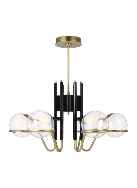 Contemporary Black and Brass Chandelier - LoftModern