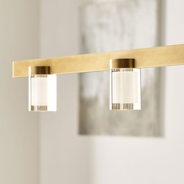 60 Inch Linear Chandelier in Brass or Matte Black for Kitchen Lighting