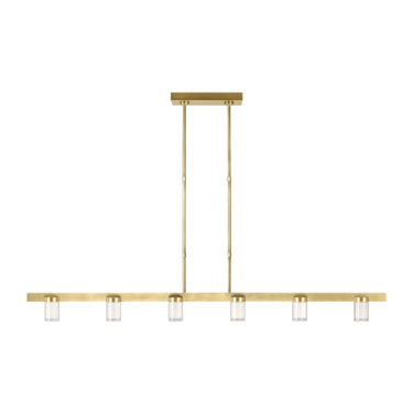Contemporary 60 Inch Linear Pendant Light - Brass Finish