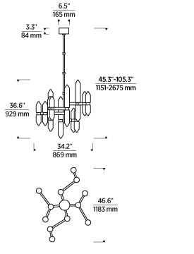 Langston Modern Stylish Chandelier | Visual Comfort 