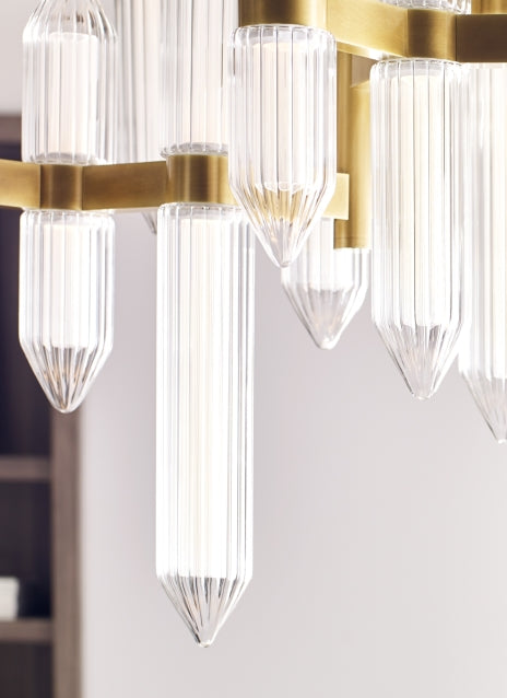 Langston Contemporary Chandelier Medium | Visual Comfort - Natural Brass